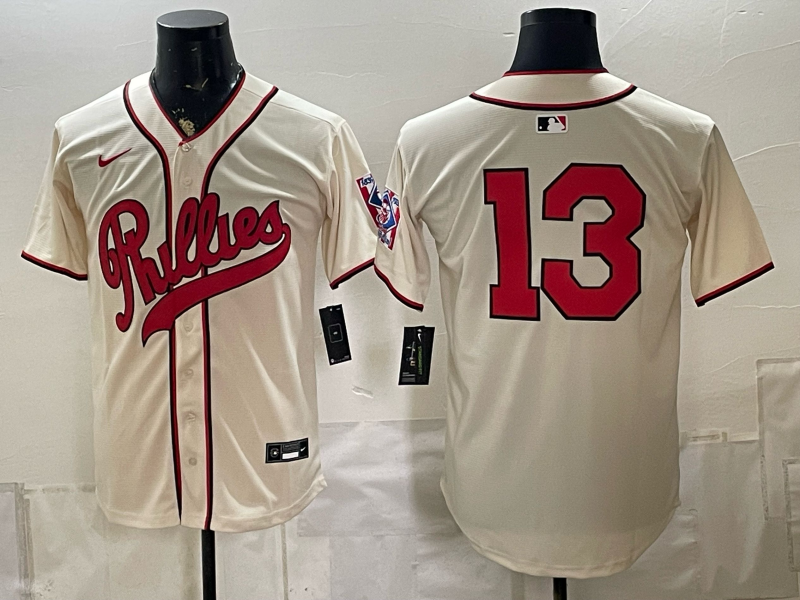 Men 2026 Philadelphia Phillies #13 cream Game Nike MLB Jersey 082600